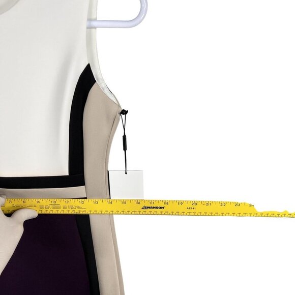 Calvin Klein NWT Womens 4 Colorblock Sleeveless Sheath Dress Purple Career Wear - Picture 13 of 16